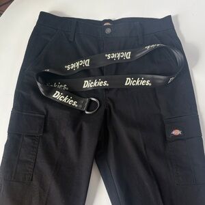 NWOT DICKIES 30 R black women pants with side cargo pockets